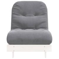 Futon slaapbank met matras 70x206x11 cm massief grenenhout wit - thumbnail