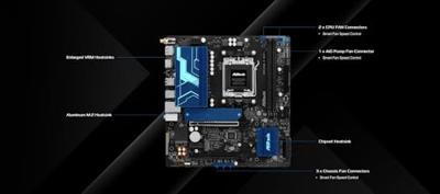 ASRock B850M-X Moederbord Socket AMD AM5 Vormfactor Micro-ATX Moederbord chipset AMD® B850