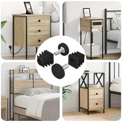 VidaXL Meubel levelers verstelbaar 2 pcs zwart m6 pp