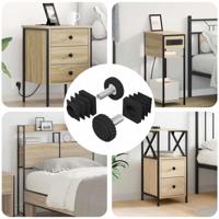 VidaXL Meubel levelers verstelbaar 2 pcs zwart m6 pp - thumbnail