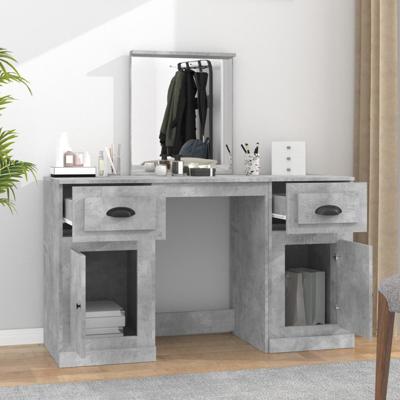 Kaptafel met spiegel 130x50x132,5 cm betongrijs