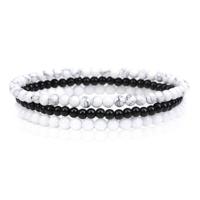 Memphis Stacked Dames Armbanden set - White-19cm - thumbnail