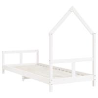 Kinderbedframe 80x200 cm massief grenenhout wit - thumbnail