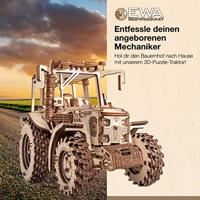Eco Wood 3D Houten Puzzel Tractor B82 Modelbouw Knutselen - thumbnail