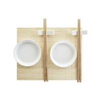 Sushi-set DKD Home Decor Bamboe Plastic Keramiek Wit Natuurlijk Orientaals 28,8 x 19,8 x 3 cm (7 Onderdelen) (28,8 x 19,8 x 3 cm - thumbnail