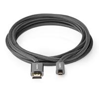 High Speed HDMI-kabel met Ethernet | HDMI-Connector - HDMI-Microconnector | Gun Metal Grey | Gevlochten Kabel - thumbnail