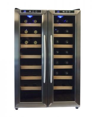 Wine Klima D32 Vrijstaand Zwart, Roestvrijstaal 32 fles(sen) Compressorwijnkoeler D