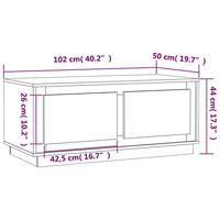 Salontafel 102x50x44 cm bewerkt hout zwart - thumbnail