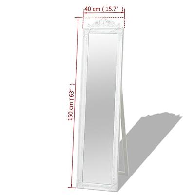VidaXL Spiegel vrijstaand barok stijl 160x40 cm wit VidaXL Spiegel vrijstaand barok stijl 160x40 cm wit