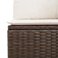 8-delige Loungeset met kussens poly rattan bruin - thumbnail