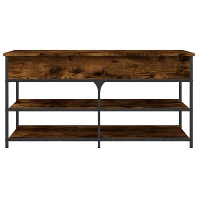 Schoenenbankje 100x42,5x50 cm bewerkt hout gerookt eikenkleurig