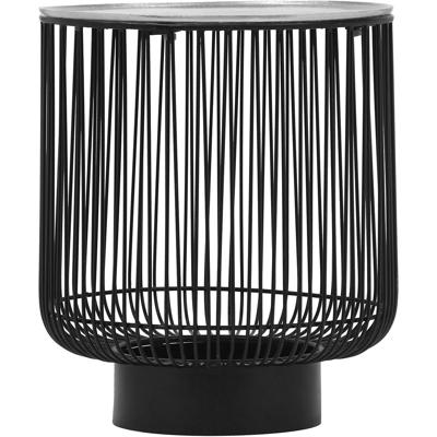 Ronde Bijzettafel Metaal - Zwart/Zilver - 41cm