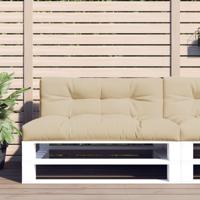 VidaXL Palletkussens 2 st stof beige - thumbnail