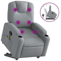 Sta-op-massagestoel verstelbaar stof lichtgrijs - thumbnail