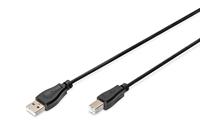 DIGITUS 1m Lengte USB 2.0 A Mannelijk - B Mannelijke Aansluitkabel - Zwart - thumbnail