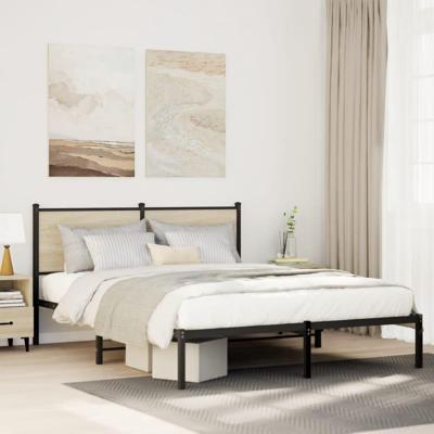 Bedframe zonder matras metaal sonoma eikenkleurig 140x200 cm