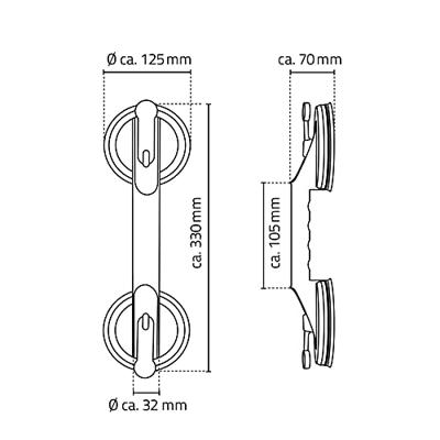 RIDDER handgreep zuignappen 12 cm 100 kg a0150201