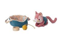 Pluchen dier en zijn mand LILLIPUTIENS rozen - thumbnail