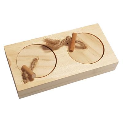 duvoplus, Sniffle'n Snack puzzel van hout, 12 x 6 x 2,5 cm, speel- en traktatiepuzzel van hoogwaardig hout, stimuleert het natuurlijke knaaginstinct voor konijnen en knaagdieren
