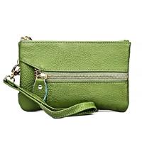 2001 horizontale vierkante Litchi textuur portemonnee Clutch tas voor dames met afneembare hand riem & 6 sleutelhangers (groen) - thumbnail