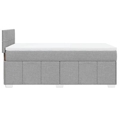 Boxspring met matras stof lichtgrijs 80x200 cm
