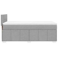 Boxspring met matras stof lichtgrijs 80x200 cm - thumbnail