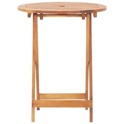 3-delige Bistroset bladpatroon stof en massief hout - thumbnail
