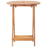3-delige Bistroset bladpatroon stof en massief hout - thumbnail