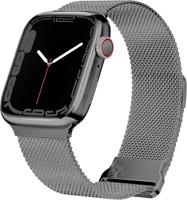 By Qubix - Milanese band - Zwart - Extra sterke magneet - Compatible met Apple Watch 44mm / 45mm / 46mm / 49mm - Compatible Apple watch bandjes - thumbnail