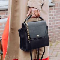 Leren dames handtas - zwart - MŌSZ Phoebe - thumbnail