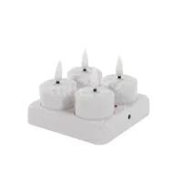 Waxinelichtjes Oplaadbaar LED Wit 4st - thumbnail