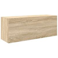Badkamerwandkast 80x25x30 cm bewerkt hout sonoma eikenkleurig - thumbnail