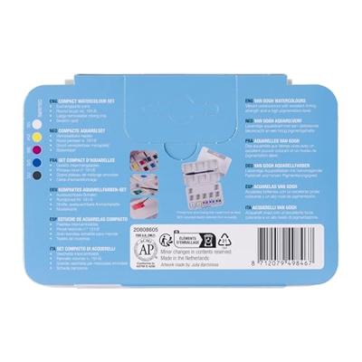Van Gogh Aquarelverf Pocket Box Primaire Mengset | 5 Halve Napjes + 7 Lege Plekken