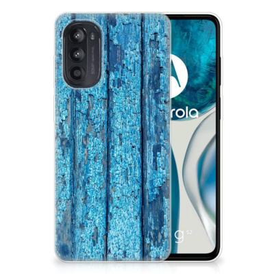 Motorola Moto G52/G82 | Bumper Hoesje | Wood Blue Motorola Moto G52/G82 | Bumper Hoesje | Wood Blue
