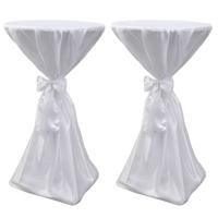 VidaXL Statafelhoes met strik 80cm wit (2 stuks) - thumbnail