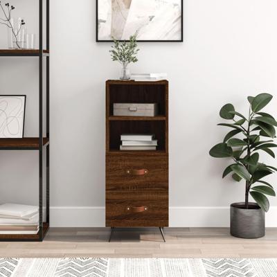 Dressoir 34,5x34x90 cm bewerkt hout bruineikenkleurig Dressoir 34,5x34x90 cm bewerkt hout bruineikenkleurig