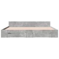 Bedframe met lades bewerkt hout betongrijs 200x200 cm - thumbnail