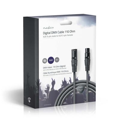 Digitale DMX-Kabel 110 Ohm | XLR 3-pins male - XLR 3-pins female | 10 m | Grijs Digitale DMX-Kabel 110 Ohm | XLR 3-pins male - XLR 3-pins female | 10 m | Grijs