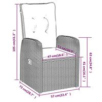 3-delige Tuinset met kussens zwart - thumbnail