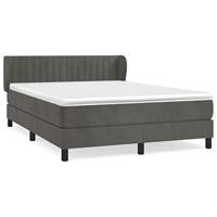 Boxspring met matras fluweel donkergrijs 140x190 cm - thumbnail