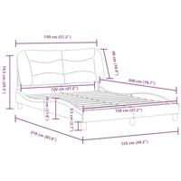 Bedframe met hoofdbord kunstleer grijs 120x200 cm - thumbnail