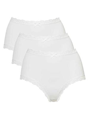 Nina von C 3-pack dames Taille slips - Kanten modal dames onderbroek - Katoenen kruisje