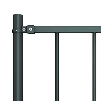 VidaXL Hekpaneel met palen 1,7x1,25 m gepoedercoat staal antraciet