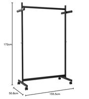 Maul Staande kapstok 9424190 MAULsamba Aantal haken: 10 (b x h x d) 115.5 x 172.5 x 50.8 cm Metaal Zwart 1 stuk(s) - thumbnail