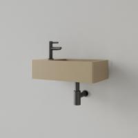 Fontein Gliss Design Freya Solid Marble 40x22x10 cm Met Kraangat Links Mat Cappuccino - thumbnail