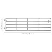 Poort met 5 stangen (115-300)x90 cm staal zilverkleurig - thumbnail