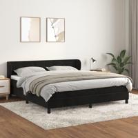 Boxspring met matras fluweel zwart 160x200 cm - thumbnail