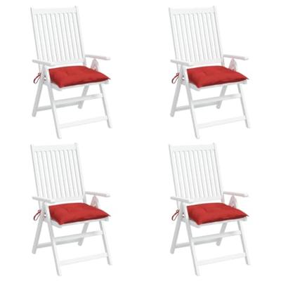 VidaXL Stoelkussens 4 st 40x40x7 cm oxford stof rood