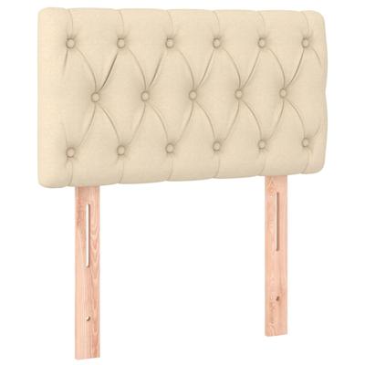 Boxspring met matras stof crèmekleurig 90x190 cm