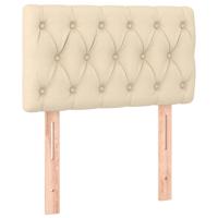 Boxspring met matras stof crèmekleurig 140x200 cm - thumbnail